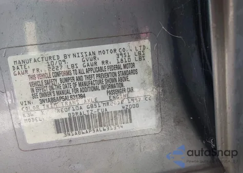 2010 Nissan Sentra 2.0S from USA, damaged, VIN 3N1AB6AP5AL631394